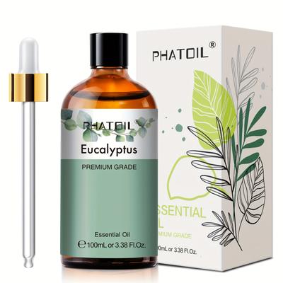 TEMU Phatoil 1pc 100ml/3.38fl.oz Eucalyptus Essential Oils For Diffuser Humidifier Reed Diffuser