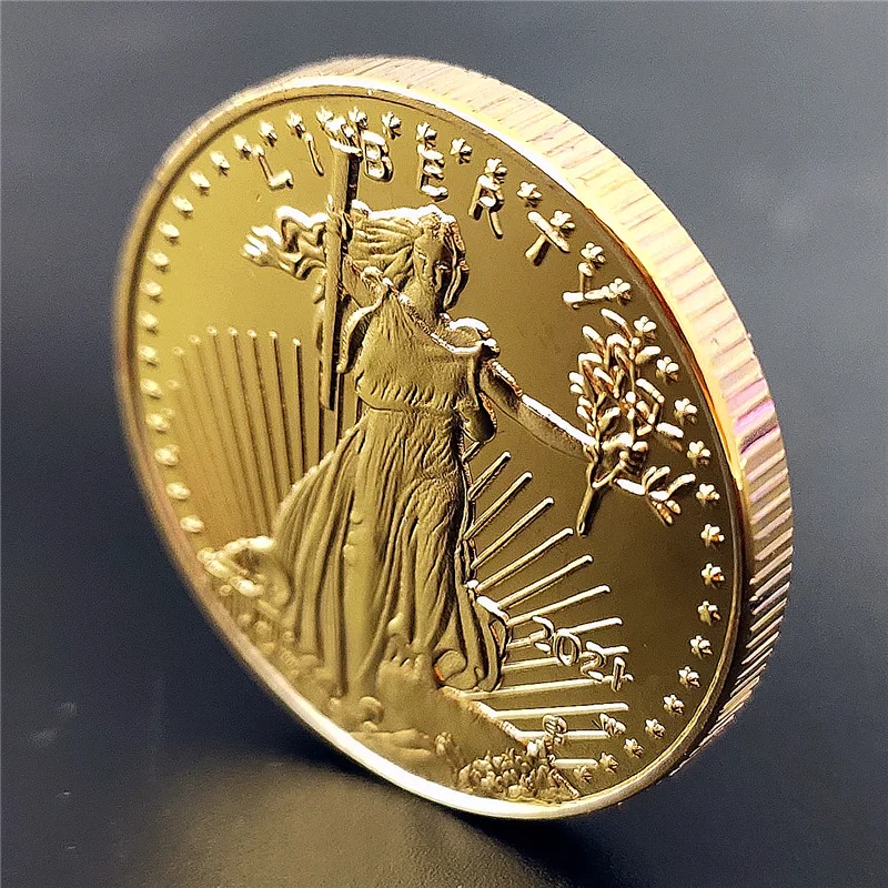 1/2 oz Feingoldene Sammlerstücke Münzen Vereinigte Statue von Amerika Liberty Challenge Münze Neujahrsgeschenk exquisite Sammlung 2021/2016 Image
