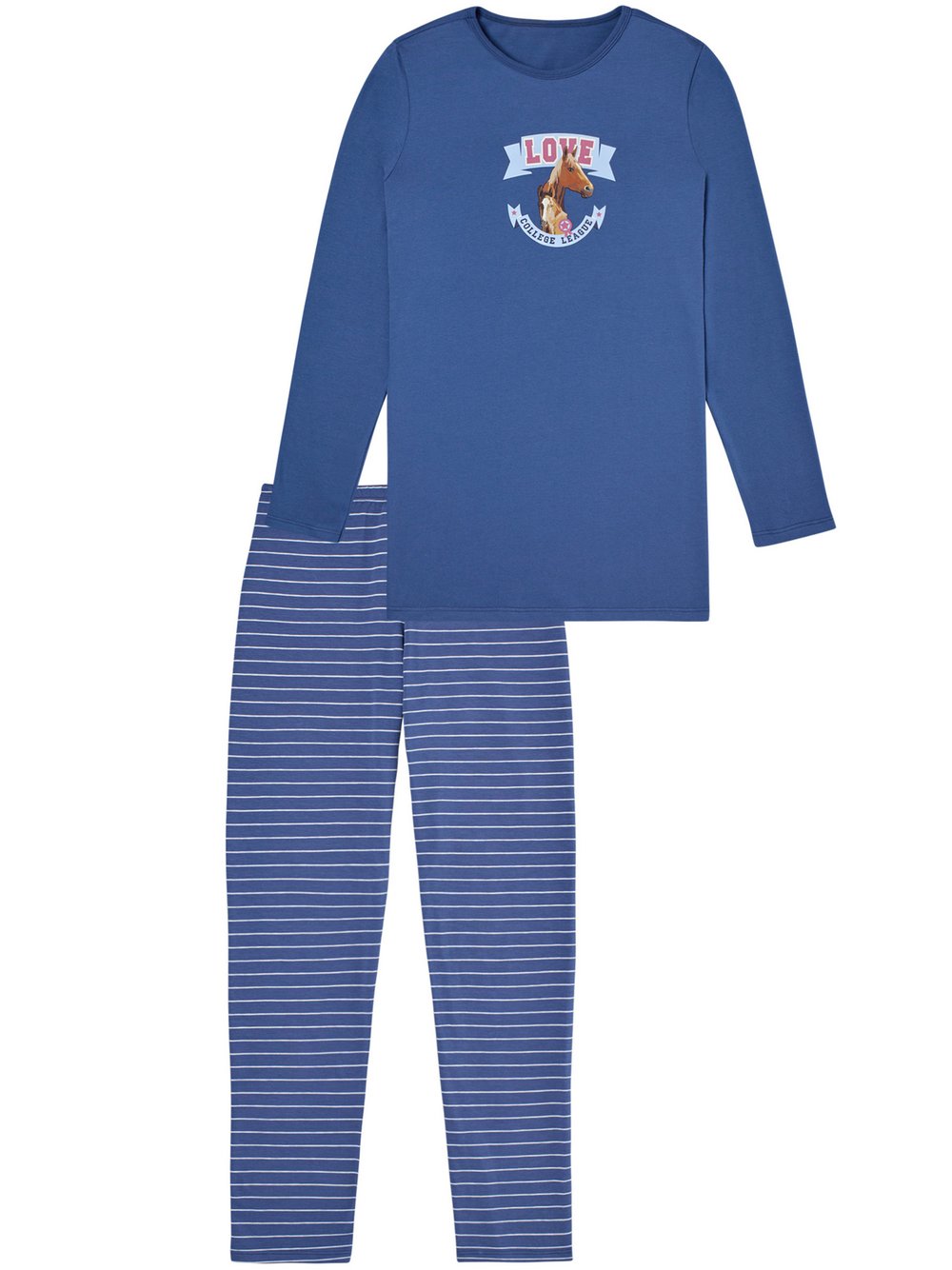 Schiesser Pyjama Mädchen blau, 128 Image