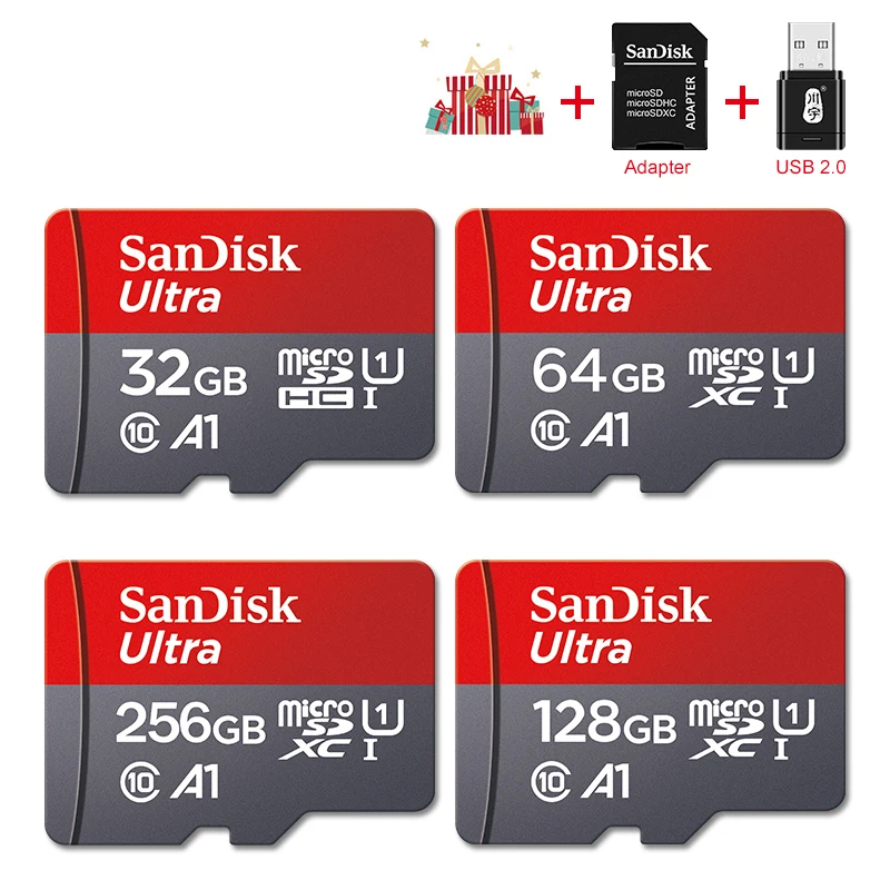 Carte mémoire 512GB 256GB 128GB 64GB 32GB 100MB/S carte Micro sd UHS-1 carte flash mémoire Microsd SD + adaptateur de lecteur de carte