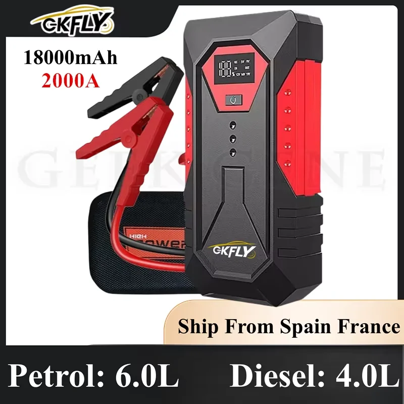 GKFLY 2000A 3000A 4000A Auto Starthilfe Big Power Bank Auto Batterie Booster 12V Auto Start Gerät für Benzin 6,0 L Diesel 5,0 L Image