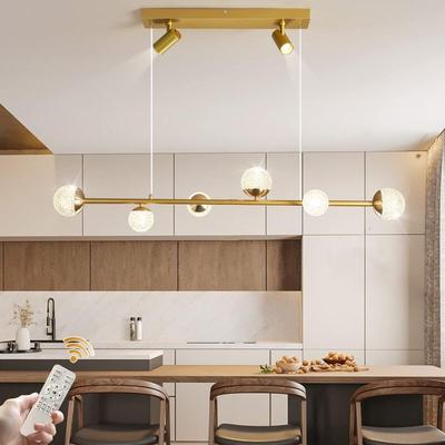 Ganeed - Moderne Gold Pendelleuchte Dimmbarer led Kugel Kronleuchter mit 6 Glühbirnen Elegante Image
