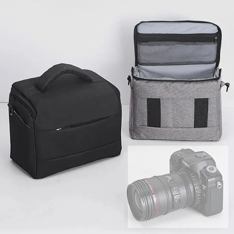DSLR-Kameratasche, Handtaschen, Nylon-Umhängetasche, Kameratasche, tragbare Kameratasche für Sony Nikon, Canon, Panasonic DSLR-Kamera Image