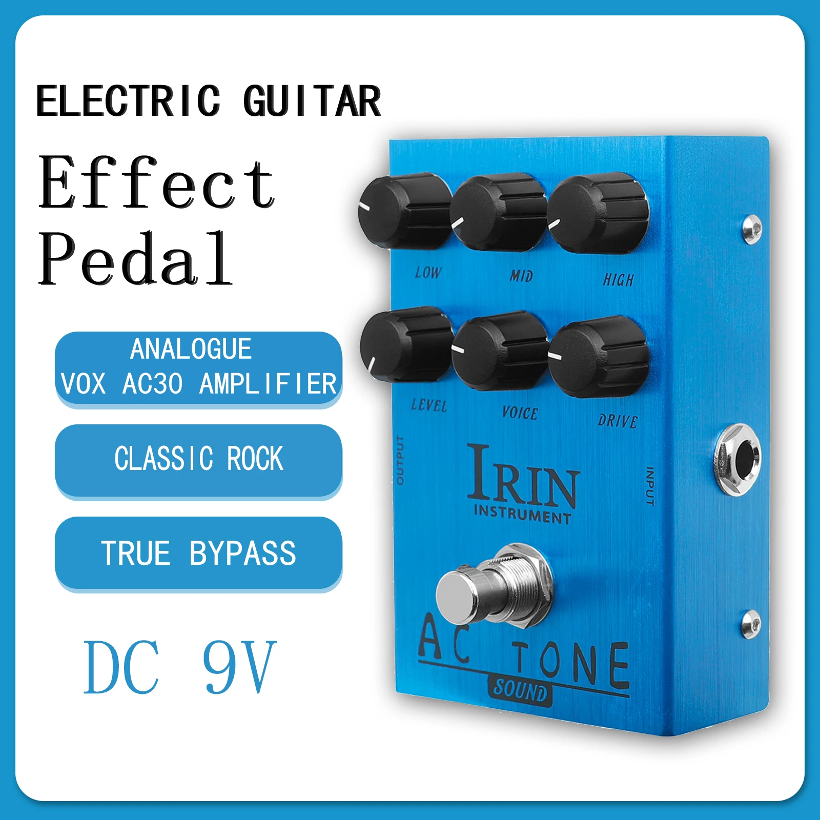 Irin an-33 ac ton elektrische gitarra effekt pedal analog ac30 verstärker rock effekte echtes bypass pedal gitarren zubehör Image