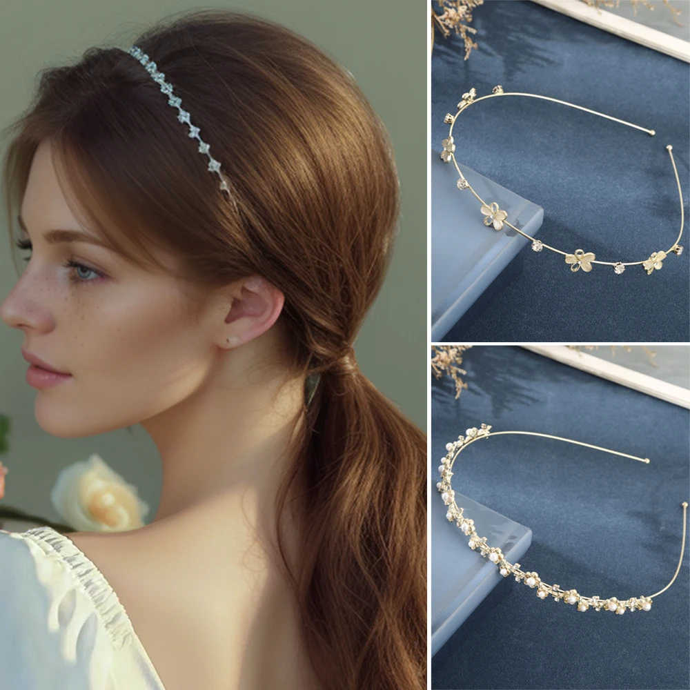 Haimeikang Strass Mode Stirnbänder Haar Hoop Frauen Sommer Haarbänder Lünette Haarband Mädchen Mode Süße Haar Zubehör Image