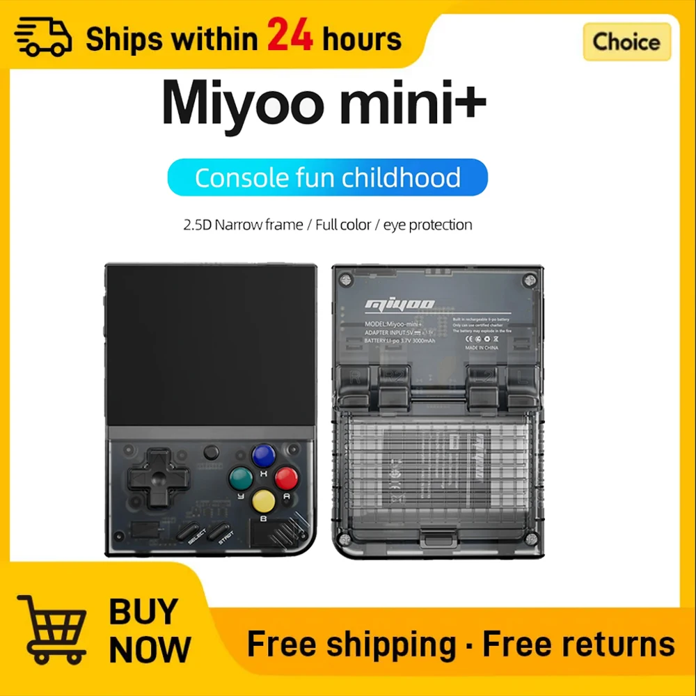 MIYOO-Console de jeu portable Mini Plus, console de jeu rétro, V2 Mini +, écran IPS 3.5 ", console de jeu vidéo classique, système Linux, cadeau