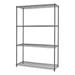 48"W x 18"D x 72"H 4-Tier NSF Wire Shelving Unit (Black)