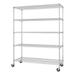 60"W x 24"D x 72"H 5-Tier NSF Wire Shelving Unit with Wheels