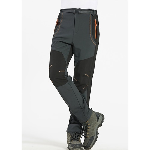 Herren Wanderhosen Fleecegefütterte Hosen Wintermantel Softshellhosen Winter Frühling Herbst Außen Thermowarm Fleece-Futter Wasserdicht Winddicht Hosen Unterteile Armee-Grün Schwarz Jagd Angeln Image