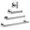 multifunktionales Badezimmer-Accessoires-Set hochglanzpoliert Kleiderhaken und Badezimmerstange Edelstahl Wandmontage silbern 4tlg