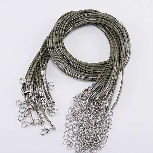 10-teiliges Halsketten-Set zum Selbermachen – Wachsfaden-Schmuck, schwarzes Lederseil Anhänger - perfektes Accessoire für jedes Outfit Image