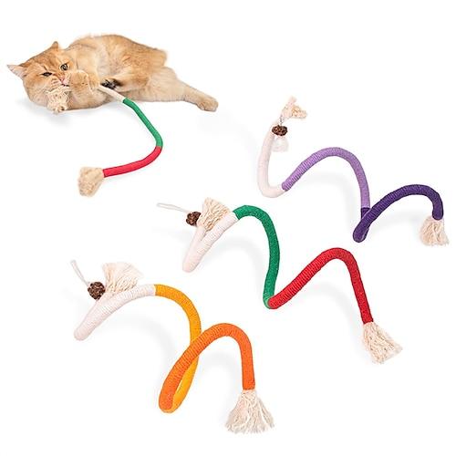 Katzenspielzeug aus Sisalseil, 3er-Pack, beißfestes Katzenminzenspielzeug, Katzenspielzeug für gelangweilte Hauskatzen, sicheres Kauspielzeug zur Zahnreinigung, interaktives Katzen-Kickerspielzeug für