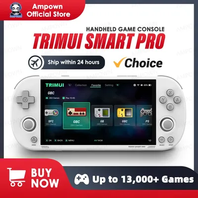 Trimui Smart Pro Handheld Game Console 4.96''IPS Screen Linux System Joystick RGB Lighting Smartpro