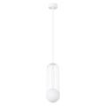 Lampe suspendue acier blanc H 115 cm