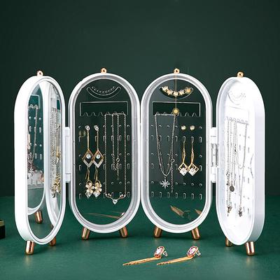 Jewelry Storage Box Earrings Earrings Earrings Necklaces Hand Jewelry Box Household Multifunctional Folding Portable Display Stand