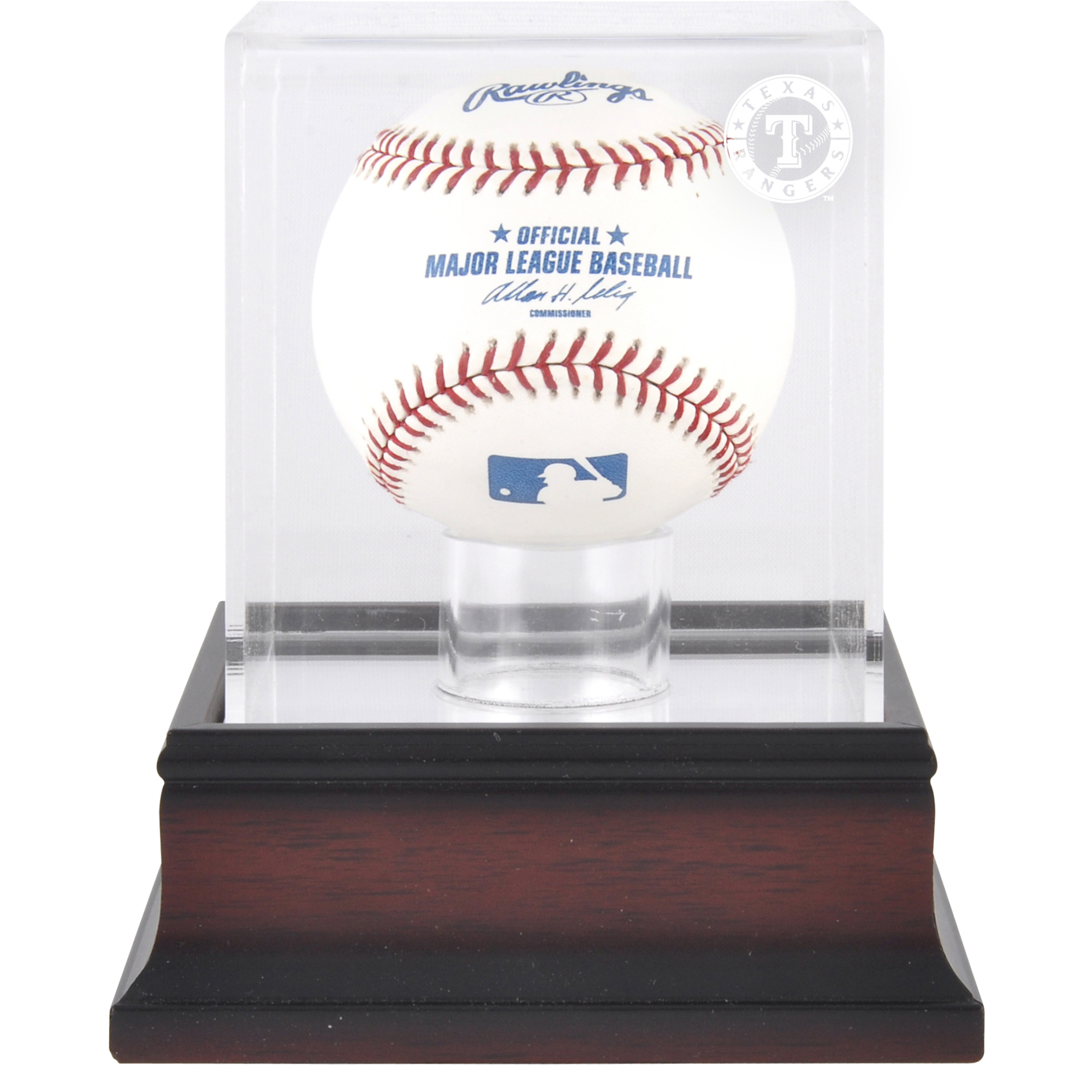 Vitrine mit Baseball-Logo aus Mahagoni der Texas Rangers Image