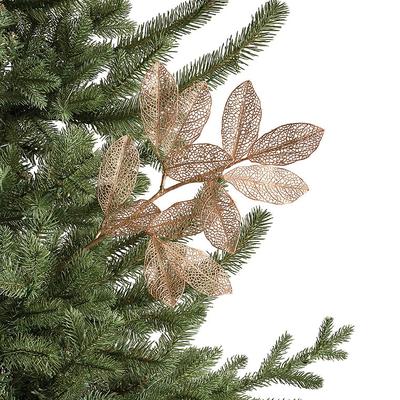 Set of 6 Mesh Glitter Magnolia Leaf Stems - Frontgate