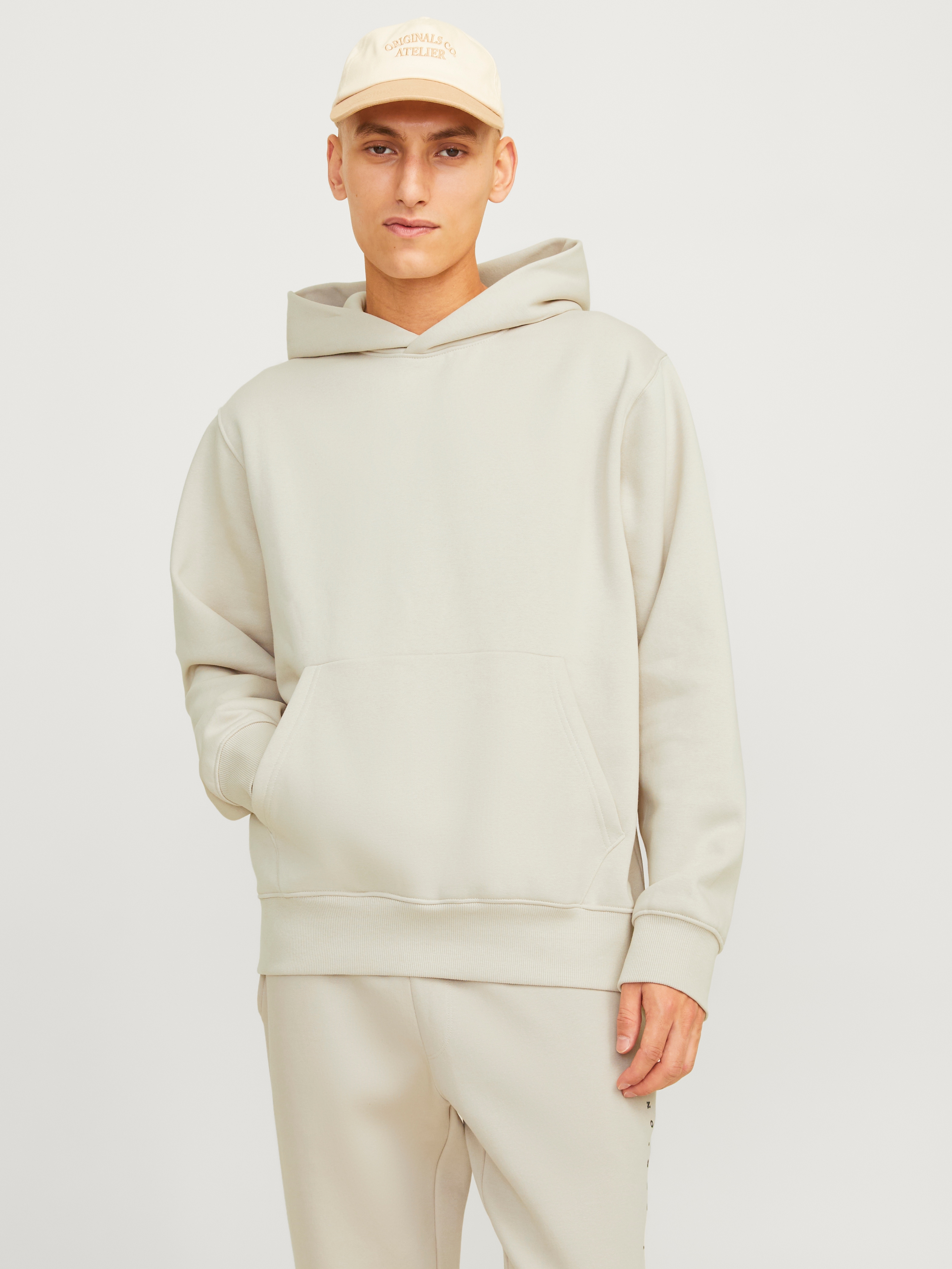 Kapuzensweatshirt JACK & JONES "JJEURBAN EDGE SWEAT HOOD NOOS", Herren, Gr. XL, gelb (moonbeam), angeraute Sweatware, Obermaterial: 70% Baumwolle, 30% Polyester, unifarben, relaxed fit taillenbedeckt, ohne Ausschnitt, Rippbündchen, Sweatshirts, mit... Image
