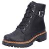Schnürboots RIEKER, Damen, Gr. 37, schwarz, Lederimitat, unifarben, klassisch, Schuhe, Winterstiefel, Boots mit kontrastfarbener Rahmennaht