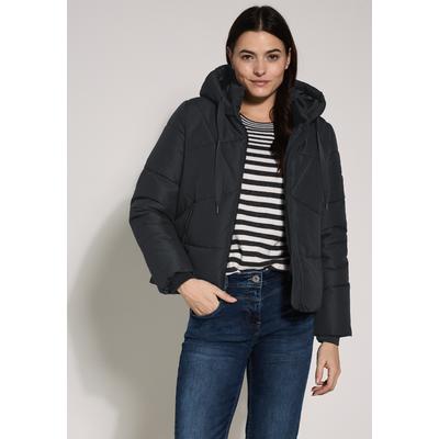Steppjacke CECIL, Damen, Gr. S (38), schwarz, Stoff, Obermaterial: 100% Polyester; Futter: 100% Polyester, unifarben, casual, normal normal, ohne Ausschnitt, Langarm Bündchen, Jacken, mit Kapuze Image