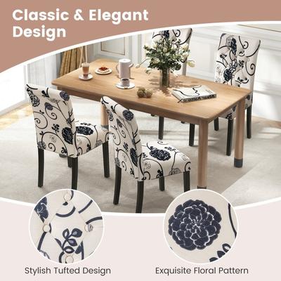 2 Pieces Tufted Dining Chair Set with Adjustable Anti-Slip Foot Pads - 17