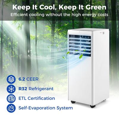 4-in-1 8000 BTU Portable Air Conditioner with Fan and Dehumidifier - 11.5" x 11" x 27.5"(L x W x H)