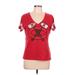 G-III 4Her by Carl Banks Short Sleeve T-Shirt: Red Tops - Women's Size Large