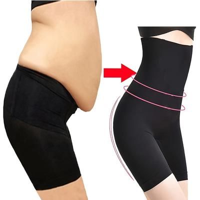 TEMU Women's High-waist Shapewear Shorts - Tummy Control Body Shaper Panty - Waist Trainer & Hip Lifter - Firm Slimming Underwear For Female - Polyamide Elastane Blend (1-pack)