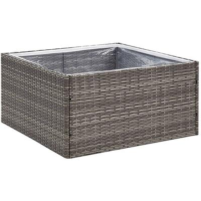 Vidaxl - Pflanzkübel Grau 80x80x40 cm Poly Rattan