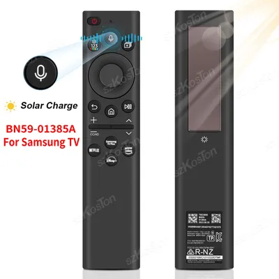 BN59-01385A Ersatz-Sprachfernbedienung für Samsung Smart TVs, Solar-Ladefernbedienung für Samsung TV 4K 8K QLED Der Rahmen