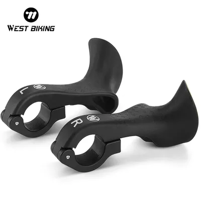 WEST BIKING 1 Pair Bicycle Bar Ends Lightweight Ergonomic Bike Extension Handlebar MTB Bicycle Handlebar Grips Bike Accessories
