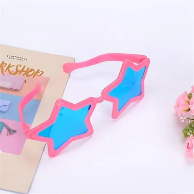 Karneval, große Pentagramm-Brille, Neuheit, Bar, Tanzparty, lustige Brille, bunte Sternform-Sonnenbrille für Erwachsene Image