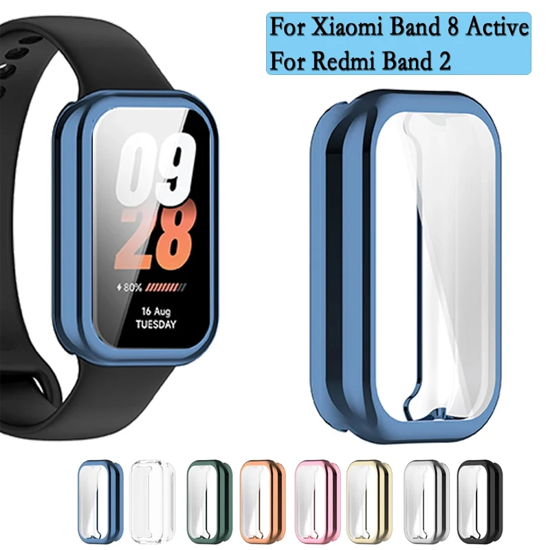 Für Xiaomi Band 8 Aktive TPU Abdeckung Fall Zubehör Schutz Volle Abdeckung Mit Screen Schutz Für Redmi uhr Band 2 Image