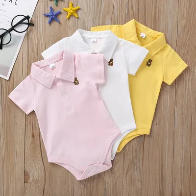 2021 Newborn baby clothes Romper summer Baby boy clothes solid color 5 color jumpsuit baby Girl