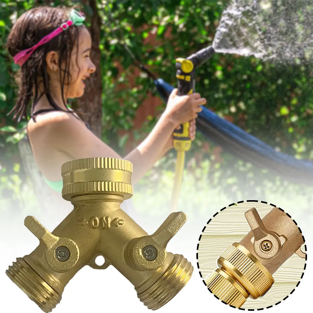 Gartenbewässerung Zwei-Wege-Schlauch-Splitter-Anschluss 3/4 Zoll Garten-Leitungswasser-Splitter Y-Anschluss Tropfbewässerungsadapter Image