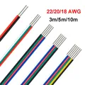 Fil électrique 2/3/4/5/6 broches, câble d'extension de bande LED 12V, 22 20 18awg, fil toronné plat pour bandes lumineuses LED RGB RGBW WS2812B