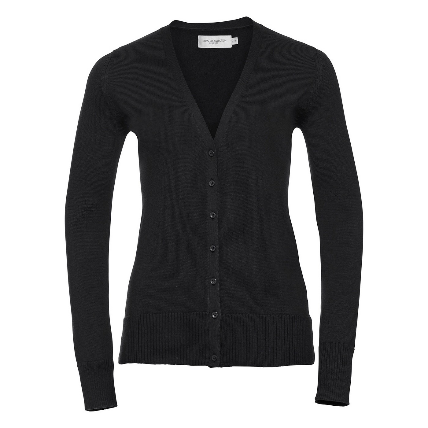 Russell Collection - Strickjacke Tiefer V-Ausschnitt für Damen (Schwarz) Image