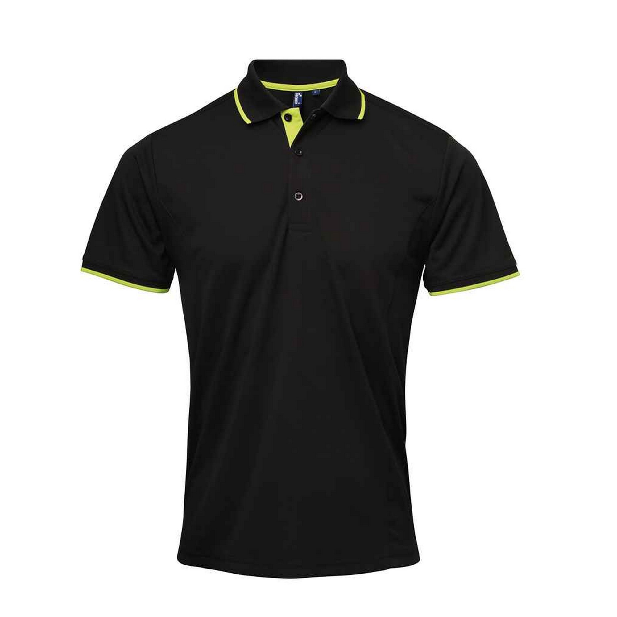 Premier - "Coolchecker" Poloshirt für Herren (Schwarz/Limone) Image