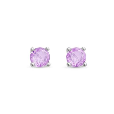 Luxenter Ohrringe, 925er Sterlingsilber und 18K vergoldete Amethyst-Zirkonia-Ohrringe Image