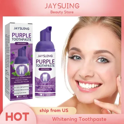 Jaysuing Gums Care Mint Teeth Whitening Mousse Yellow Cleaning Tooth Stains Desalinating Oral Odor