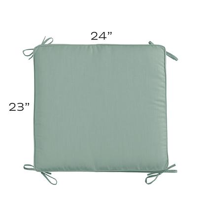 Replacement Ottoman Cushion Cover Box Edge with Zipper - 24x23 - Select Colors - Canopy Stripe Taupe/Sand Sunbrella - Ballard Designs