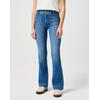 Bootcut-Jeans WRANGLER "Flare", Damen, Gr. 27, Länge 30, blau (raven), Denim/Jeans, Obermaterial: 80% Baumwolle, 18% Polyester, 2% Elasthan, unifarben, casual, ausgestellt lang, Jeans, im Retro-Design mit ausgestelltem Bein