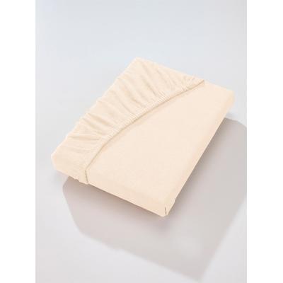 Spannbettlaken WÄSCHEPUR Gr. 2, beige (ecru), B:90-100cm L:190-200cm, Frottee, 80% Baumwolle, 20% Polyester, Laken Image