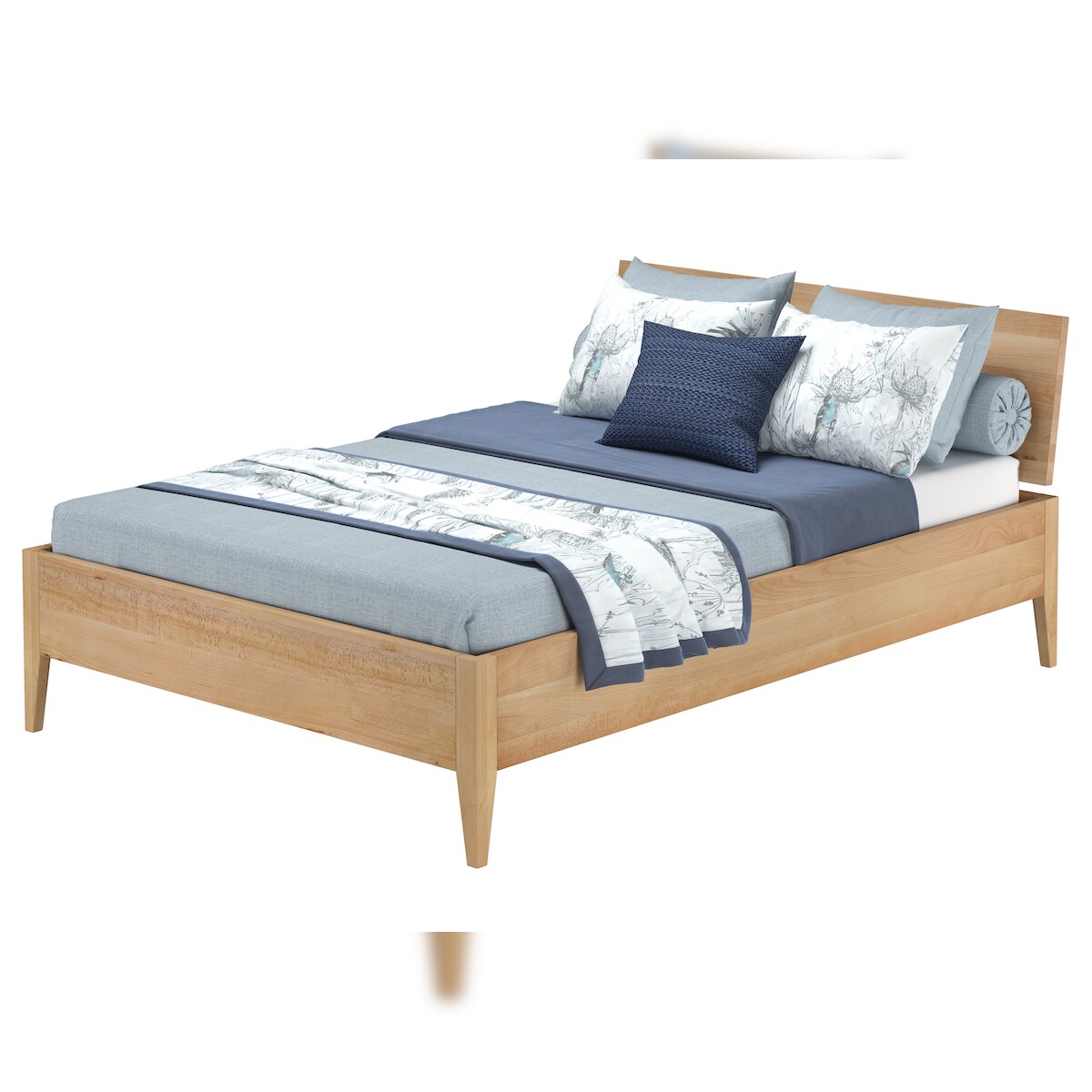 Erst-Holz Metallfreies Doppelbett aus Buchenholz konische Füße 140x200 mit wählbaren Zubehör V-60.94-14 ohne Zubehör Image