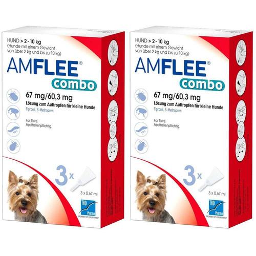 Amflee® combo 67 mg/60,3 mg für kleine Hunde Doppelpack 2x3 St Lösung