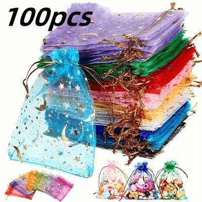 TEMU [customer ] 100pcs & Drawstring - Assorted For Jewelry, , | For Weddings, 's, Christmas, Day, Eid &