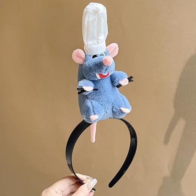 TEMU Cute Crazy Plush Doll Headbands Cartoon Style Pu Leather Head Hoop Hair Accessories