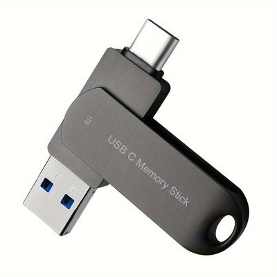 TEMU Usb C Flash Drive 1tb 2-in-1 Phone Photo Stick Usb 3.0 Thumb Drive Memory Stick For Laptop Pro Usb C Data Storage Drive Suitable For Android/iphones 15 Tablets And Pcs Dxz 1tb Black