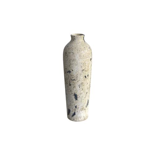 Weiß-gefleckte Vase aus Terrakotta, H69,5cm