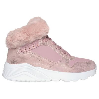 Skechers Girl's Uno Lite - Comfurt Collar Boots | Size 2.0 | Mauve | Synthetic/Textile